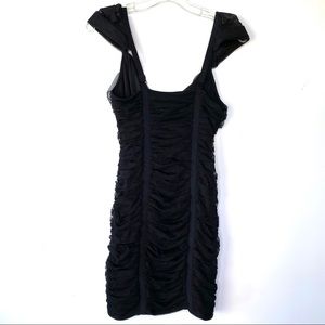 BCBGMAXAZRIA Black Princess Shirre Line Dress